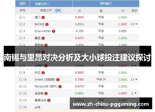 南锡与里昂对决分析及大小球投注建议探讨